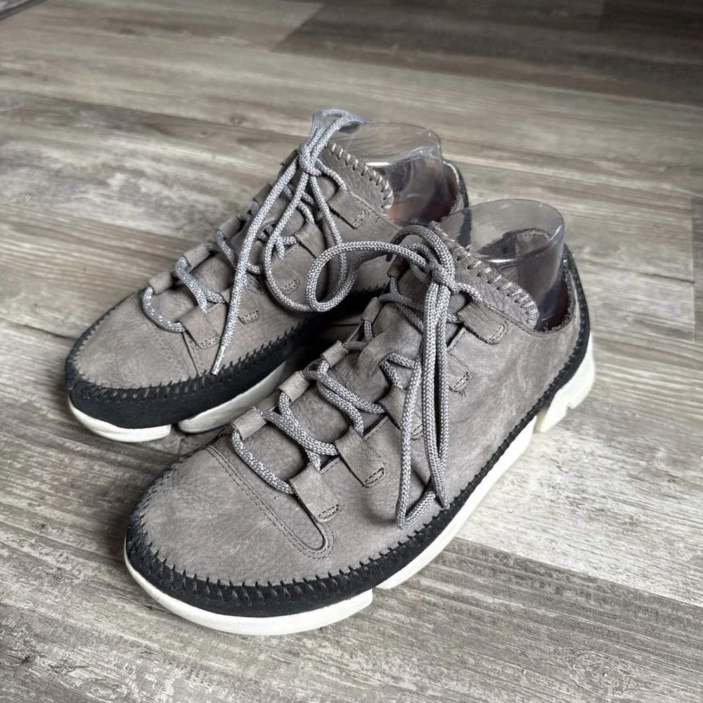 Clarks Men's Original's Trigenic Flex 2 Grey /Black Nubuck Shoes Size US 7.5